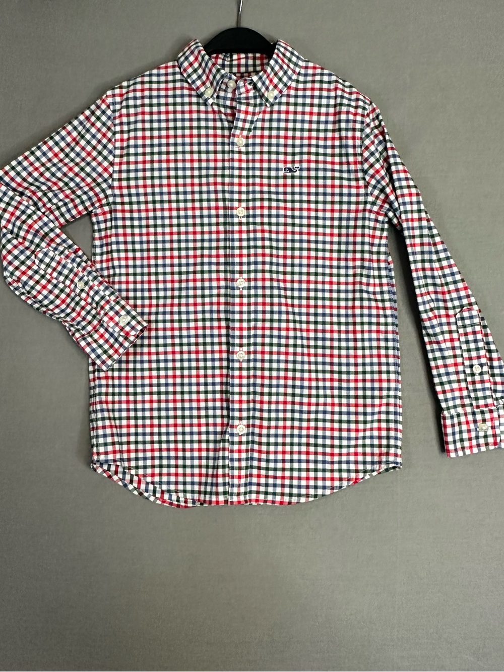 Vineyard‎ Vines Boys Button-Down Plaid Shirt in Red, Blue & White